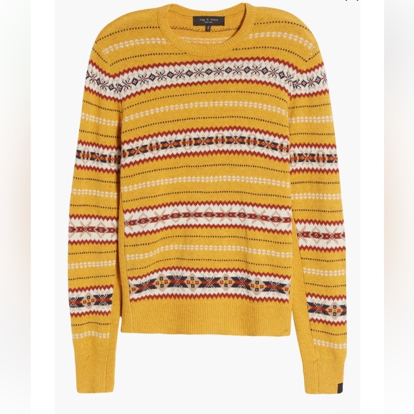 rag & bone Other - Rag & Bone Wesley Fair Isle Wool Crewneck Sweater Small NWOT